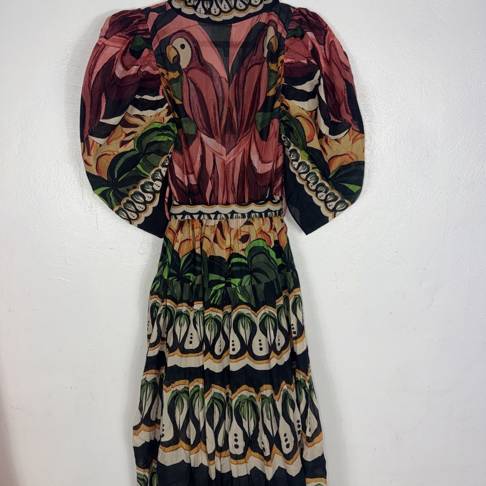 NWT Farm Rio Multicolored Coconut Tree Maxi Dress Xs - Picture 7 of 8